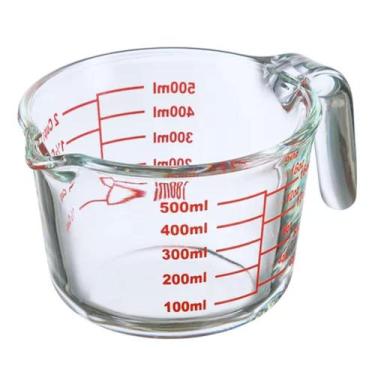 Imagem de Jarra Medidora De Vidro Com Alça Graduada Resistente 500Ml - Talberg