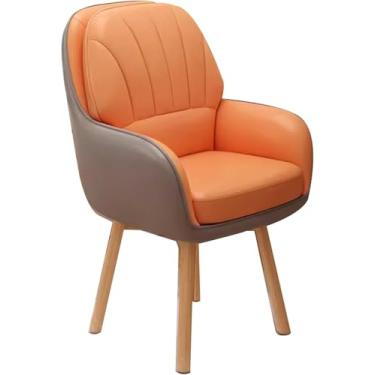 Imagem de Cadeira Para Penteadeira, Cadeira De Maquiagem, Cadeira Giratória, Cadeira De Computador Com Braços, Encosto E Pernas De Madeira Maciça, Cadeira Para Quarto, Orange, One Size