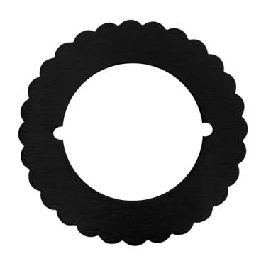 Imagem de Siwil Placa traseira para cicatriz, aço inoxidável, diâmetro de 8,5 cm - pacote com 2 (preto, formato de flor)