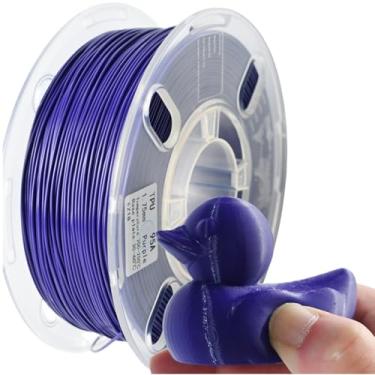Imagem de PRILINE Filamento TPU, impressão PRILINE de alto fluxo/alta velocidade 95A TPU flexível macio filamento de impressora 3D 1 kg carretel de 1,75 mm, suporta impressão rápida, roxo sólido