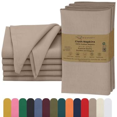Imagem de RUVANTI Conjunto De 6 Guardanapos Pano Ruvanti, 45X45 Cm, 100% Algodão, Laváveis, Macios E Absorventes, Perfeitos Para Jantares Casamento, Natal Ação Graças - Cinza-Claro