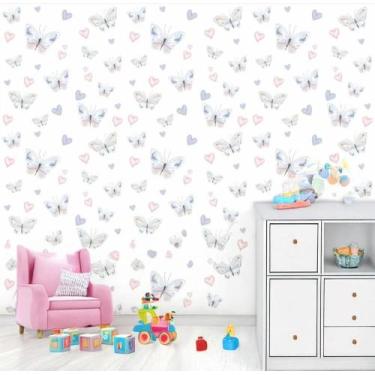 Imagem de Papel de Parede Borboletas Delicadas Autocolante - BANNER BANI