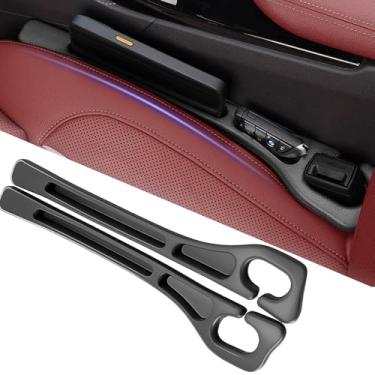 Imagem de YLXGT Organizador universal de enchimento de lacunas de assento de carro para carro, SUV, caminhão, acessórios, bloqueador de lacunas de assento com armazenamento, preto, 2 peças