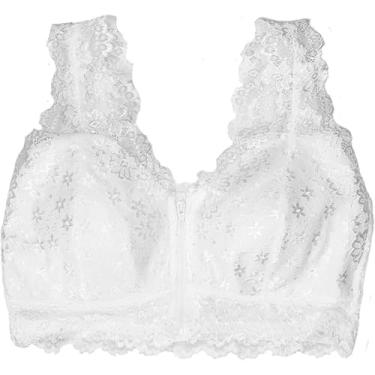 Imagem de Sutiã Pós-cirurgia Para Mulheres Mastectomia Lace Brassiere Com Bolso Fechamento Frontal Sutiãs Esportivos Sutiã Sem Fio Bandeau, Black, M/Medium