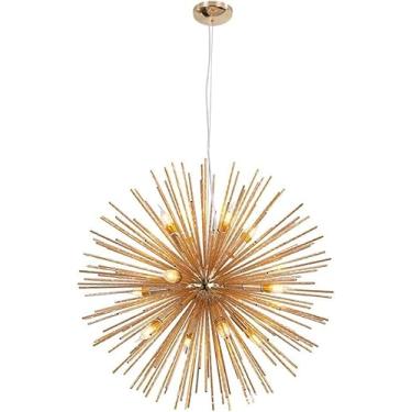 Imagem de Lustre De Cristal Moderno Dente-de-leão Iluminação Pendente Semi Flush Mount Luminárias De Teto G9 Tomada Aço Inoxidável Pingente De Luz Para Quartos Sala De Jantar Foyer Cozinha Corredor