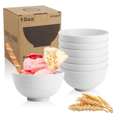 Imagem de Wrova Conjunto prático de 6 tigelas de palha de trigo, conjuntos de tigelas de sorvete inquebráveis para crianças, tigelas de sobremesa pequenas de 293 ml para cozinha, acampamento e trailer. Série