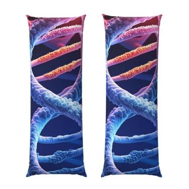 Imagem de Capa de travesseiro corporal com zíper oculto, fronha longa de microfibra macia e respirável para travesseiro corporal, capas de travesseiro de hélice genética DNA para presente de dormir fronha de