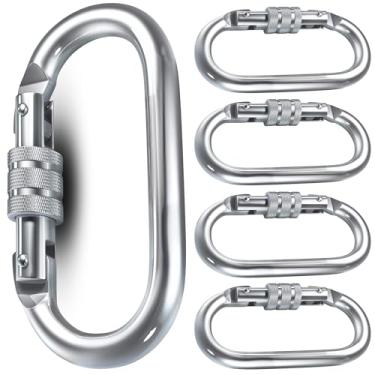 Imagem de Kit com 5 Mosquetão de Segurança Oval Vicsa 17mm Trava Dupla 23kN VIC24300