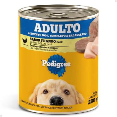 Imagem de Ração Umida Lata Para Caes Pedigree Pate Sabor Frango 280g