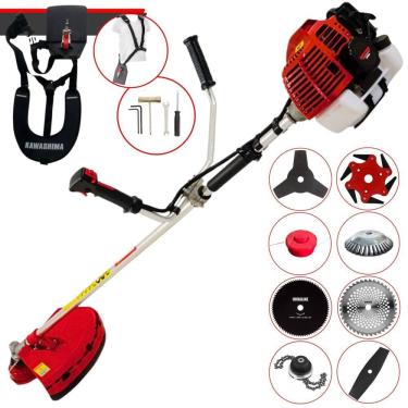 Imagem de Máquina de Cortar Grama Profissional À Gasolina Kawashima KW43L 43cc 10.000rpm 1,7HP de Potência 10.000rpm Roçadeira Completa Com 8 Opções de Cortes