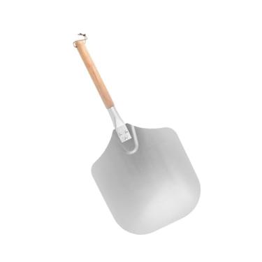 Imagem de Gralara Tábua de corte para de pizza, alça de madeira, metal, pá para massa, forno, massa, pizza caseira