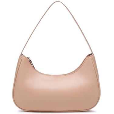 Imagem de Bolsa de ombro moderna para mulheres fofas Hobo Tote Mini Clutch Underarm Purse para uso diário/trabalho/viagem/passeios casuais, Caqui, Medium