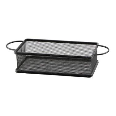 Imagem de Cesta retangular Fry para alimentos em aço inox L21xP11xA6cm preta