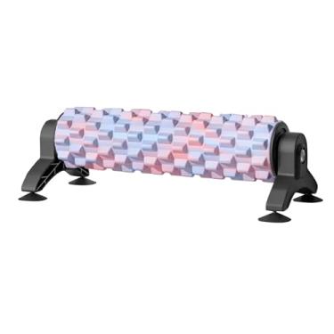 Imagem de IEUDNS Rolo de espuma para massagem corporal completa, coluna de ioga, rolo de fitness de EVA com 4 ventosas para alongamento e treinamento de equilíbrio, Rosa Azul