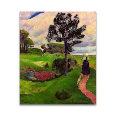 Imagem de RYLJCZ Reprodução de pinturas a óleo Paul Sérusier - mãe e filho - impressão de arte de paisagem vintage - arte de parede em tela para decoração de casa e escritório 50 x 65 cm (19,7 x 25,6 pol) sem