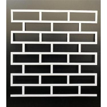 Imagem de Stencil Tijolinho Revestimento De Parede Pintura 60X60 Cm - Lujp Decor