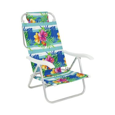 Imagem de Cadeira de Praia Reclinável Sunny em Alumínio Floral Bel