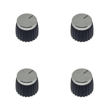 Imagem de Kit 4 Knob Amplificador Estilo Marshall Prateado Silver