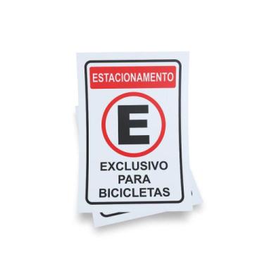 Imagem de Kit 3 Placas sinalização 15x21cm EM PVC PL(268) - Tema: Bicicletário -