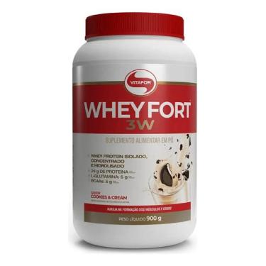 Imagem de Whey Fort 3w Protein Vitafor 900g Sabor Cookies & Cream, Cookies & Cre