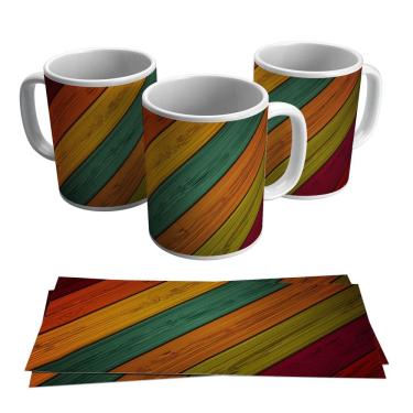 Imagem de Caneca Arte Moderna Contemporânea Pintura Na Madeira 325ml