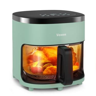 Imagem de Fritadeira a ar de vidro 6 em 1, fritadeira a ar de 4,5 litros com panela de vidro de visualização, fritar a ar, desidratar, tecnologia Air Crisp, cesta antiaderente e lavável na lava-louças, 97%