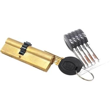 Imagem de Fechaduras De Porta Cilindro Cilíndrico Abs Cilindro 11 Dentes Engrenagem Cilindro De Porta 63 68 73 80 93 95mm Lock Core Latão Mola Dupla Super Com Chaves Ab, One Color, 63(27 36)