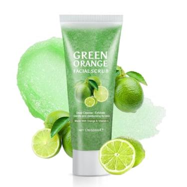 Imagem de Esfoliante facial com vitamina C de tangerina verde - esfoliante facial com microdermoabrasão, esfoliante purificante para rosto e corpo, suave para pele sensível, cuidados com a pele coreana para