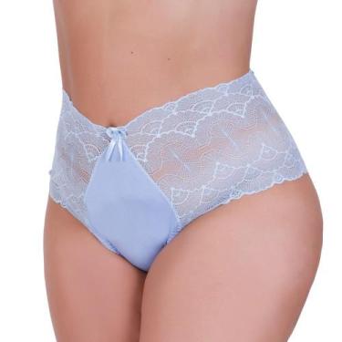 Imagem de Calcinha Plus Size de Renda Tanga Grande Talita - NAKA MODAS, Azul, 50
