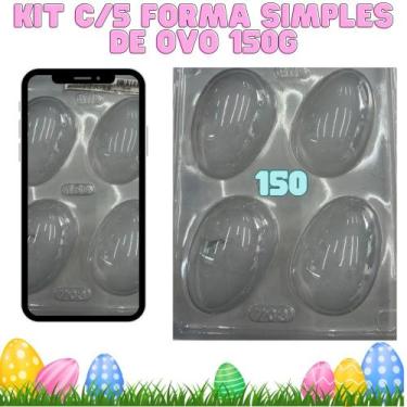 Imagem de Kit C/5 Forma Simples De Ovo 150G 4 Cavidades Sem Silicone - Crgfestas