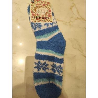 Imagem de Meia lã grossa térmica cano alto aquece o pé - Top, Azul