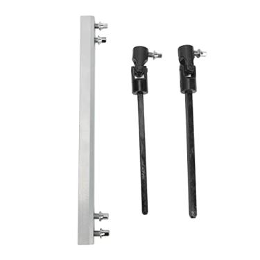 Imagem de Barra de pedal do eixo de acionamento de tambor munefe, haste de eixo de drivesh eixo de tambor duplo, haste de conexão de transmissão de metal profissional para kit de tambor (Prata)