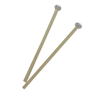 Imagem de TUOREN 1 par de baquetas de sino de percussão oval de metal para glockenspiel, martelo de xilofone de 21 cm com cabo de madeira, baquetas de percussão etérea, martelo para carrilhão, xilofone curto