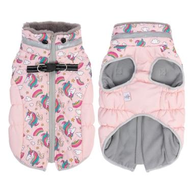 Imagem de Casaco de inverno impermeável para cães com arnês, jaqueta refletiva quente para cães com zíper para clima frio, roupa de neve para cães pequenos, médios e grandes YRFN08S