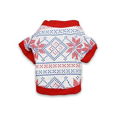 Imagem de DroolingDog Pijama de design simples com tecido clássico de dois tons para animais de estimação para cães pequenos, filhotes, gatos, gatinhos (pequeno, vermelho)