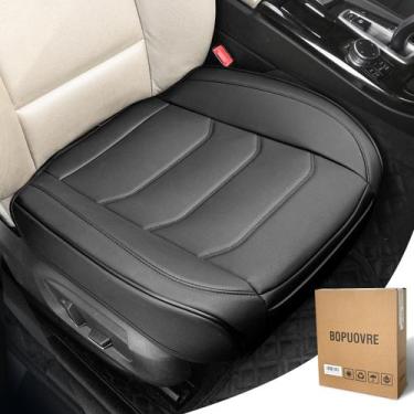 Imagem de Capa de assento de carro BOPUOVRE Luxury PU Leather Black Universal