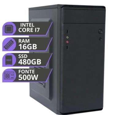 Imagem de Pc Computador Cpu Intel Core I7 3.4ghz Ssd 480gb 16gb 500w - Mrp Infor