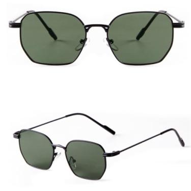 Imagem de VFDHN Óculos de sol retrô com armação retangular de metal, lentes femininas, masculinas, fashion, pequenos tons, uv400 (3)