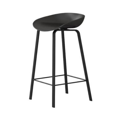 Imagem de Banco de bar de pub Banco de bar madeira para restaurante, ilha, cadeira alta ferro, preto(Pequeno)