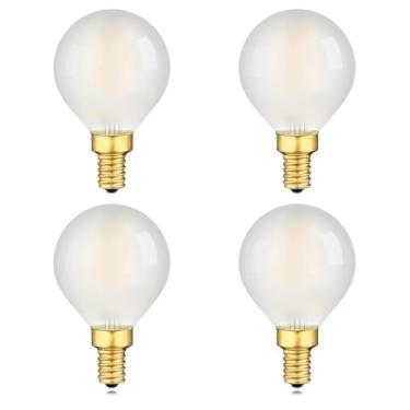 Imagem de Lâmpada de LED G16.5 E12 regulável G16 1/2 lâmpada LED fosca equivalente a 40W lâmpadas Edison candelabro branco macio 3000K 400LM 4W G50 lâmpada LED globo lustre vaidade lâmpadas de ventilador de