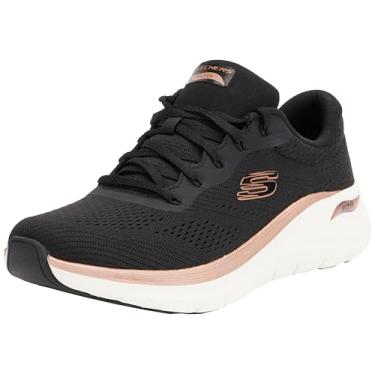Imagem de Skechers Tênis feminino Arch Fit 2.0 Glow The Distance, Preto, ouro rosa, 41