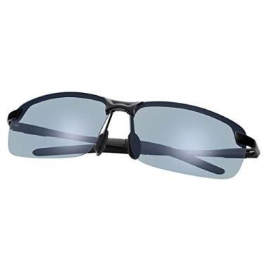Imagem de Vepiant Óculos de sol masculinos fotocromáticos polarizados Al-Mg armação de metal esportivo para dirigir óculos de proteção UV400 antirreflexo, 3043-anti-luz azul, Adjustable