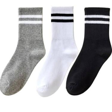 Imagem de Kit 6 Pares De Meias Cano Alto/Médio Moderna - Loppas, Branco