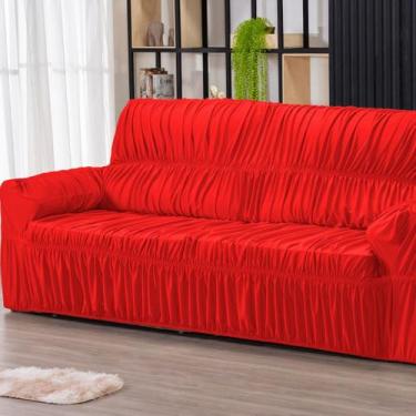 Imagem de Capa para Sofa Retratil 4 Lugares Malha Gel 21 Elasticos Vermelho - FA