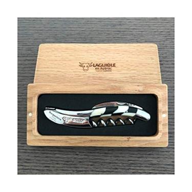 Imagem de Saca-rolhas Laguiole En Aubrac Sommelier Waiter, alça quadriculada, abridor de vinho com cortador de alumínio e abridor de garrafas