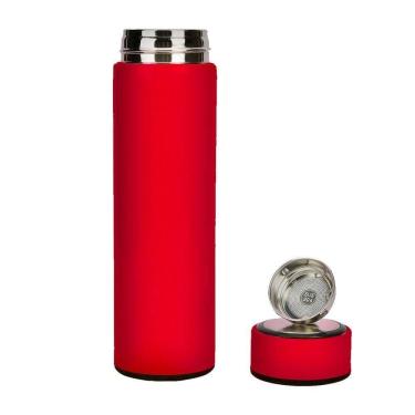 Imagem de Garrafa Térmica Inox 500ml Quente Frio Tampa Vermelho Nº9