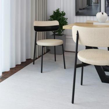 Imagem de Cadeira de Jantar Kyta Tecido Mesclado Est.Preta - Metalig