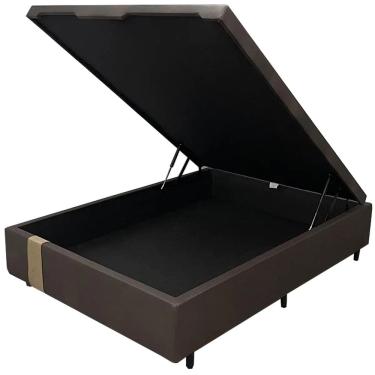 Imagem de Base Box Baú Kwid Casal em Linhão 36x138x188 Dream House Cor Marrom