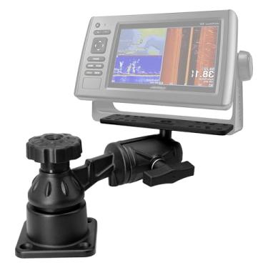 Imagem de AGEofDMS Suporte Fishfinder de alumínio resistente para telas de 7 a 12+ polegadas – Braço reforçado e ajuste de junta esférica, compatível com Garmin, Lowrance, Humminbird, Raymarine (suporte de