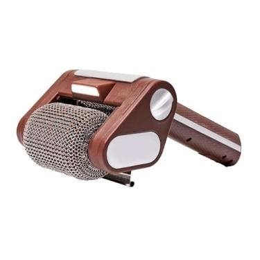 Imagem de Ｂｅｓｇａ Limpador de grelha elétrico com rolo de aço inoxidável de 350 RPM, ferramenta de churrasco removível, escova de grelha recarregável e reutilizável, Marrom